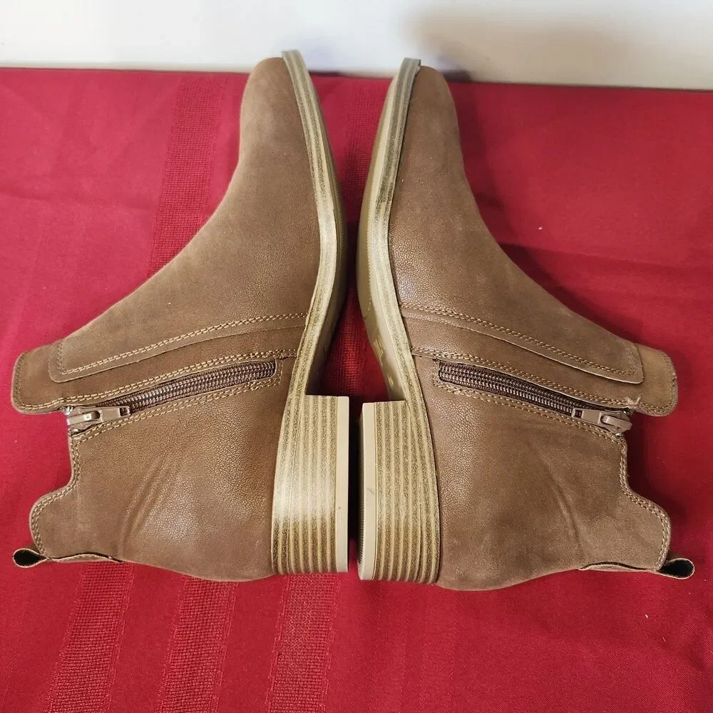 MIA Paola Cognac Brushed Ankle Boots Womens Size 9 M Chelsea Booties MH1537MM